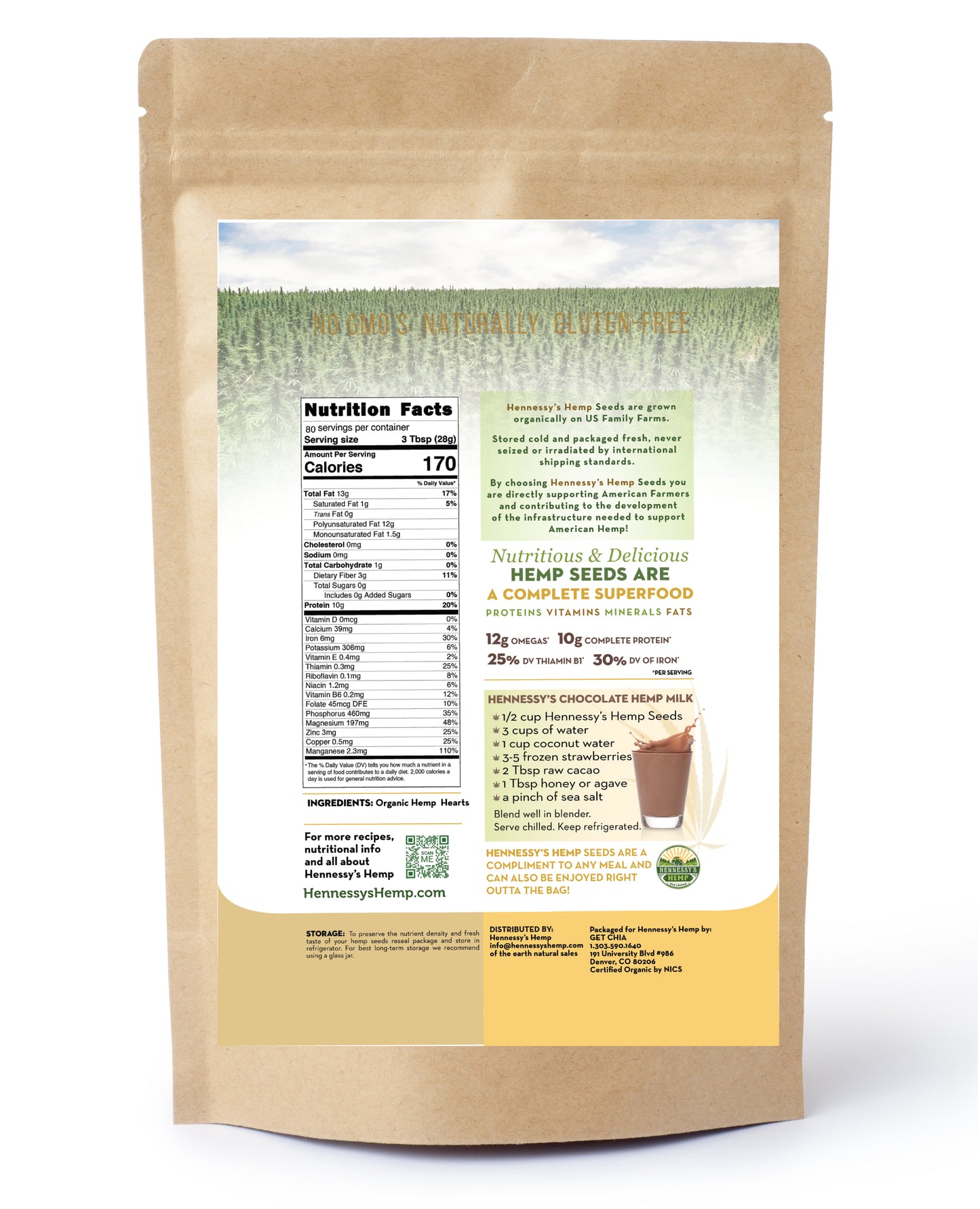 Hennessy Organic Hemp Hearts 5LB Pouch