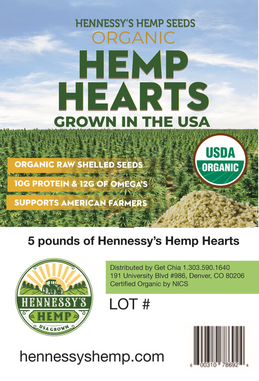 Hennessy Organic Hemp Hearts 5LB Pouch