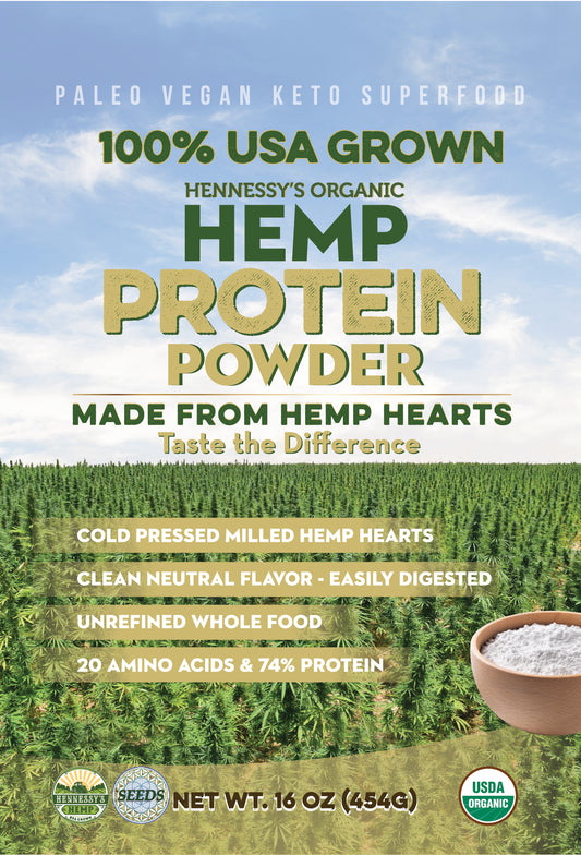 Hennessy Organic Hemp Protein 1LB Pouch
