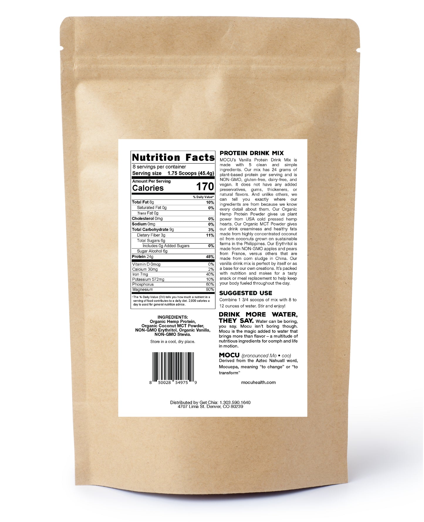 MOCU Protein Drink Mix, Vanilla