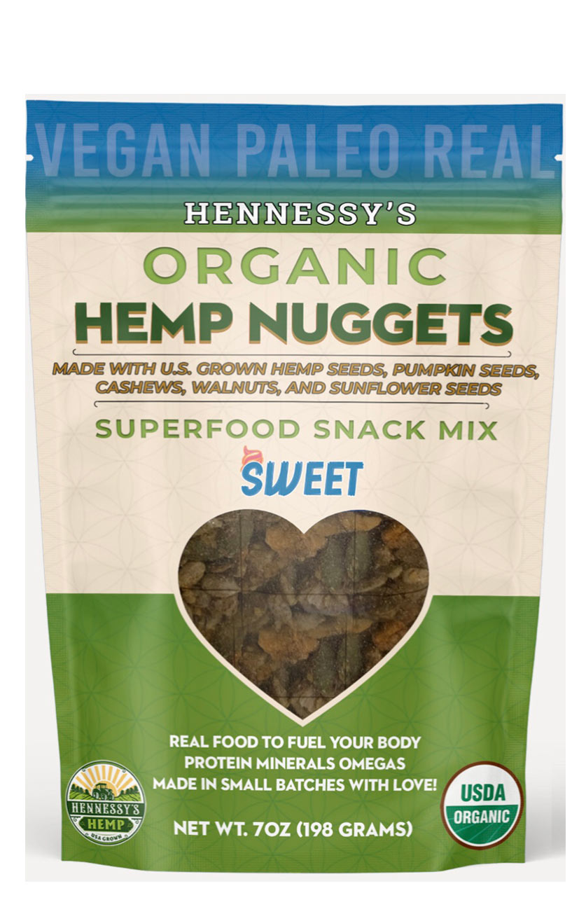 package of hennessys hemp sweet nuggets